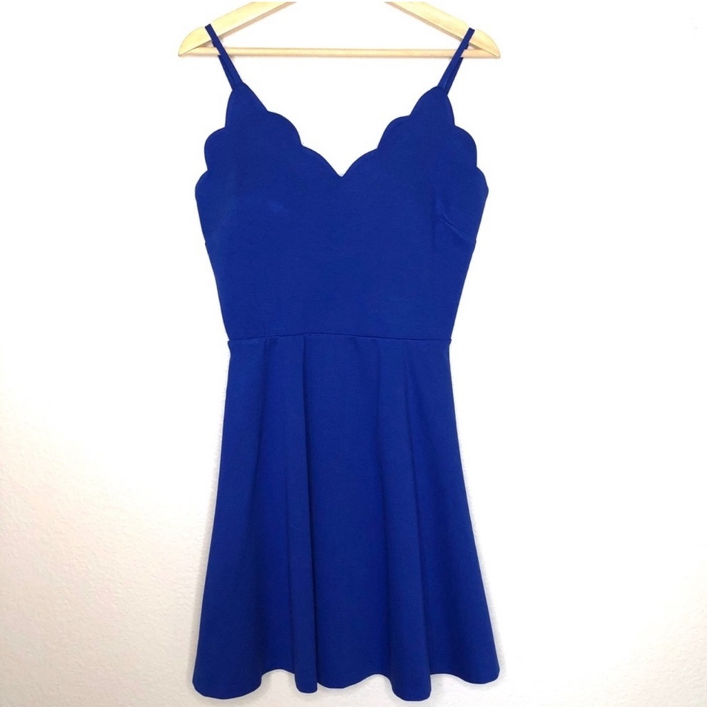 Beautiful Royal blue dress with flare skirt.